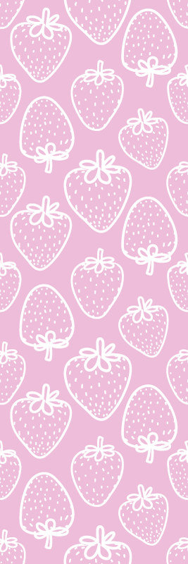 Mutfak pvc halı pembe çilek desenli hediye ambalajı - TenStickers