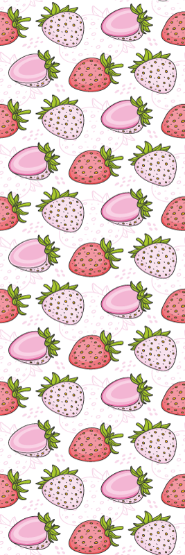 Mutfak pvc halı pembe ve kırmızı çilekler - TenStickers