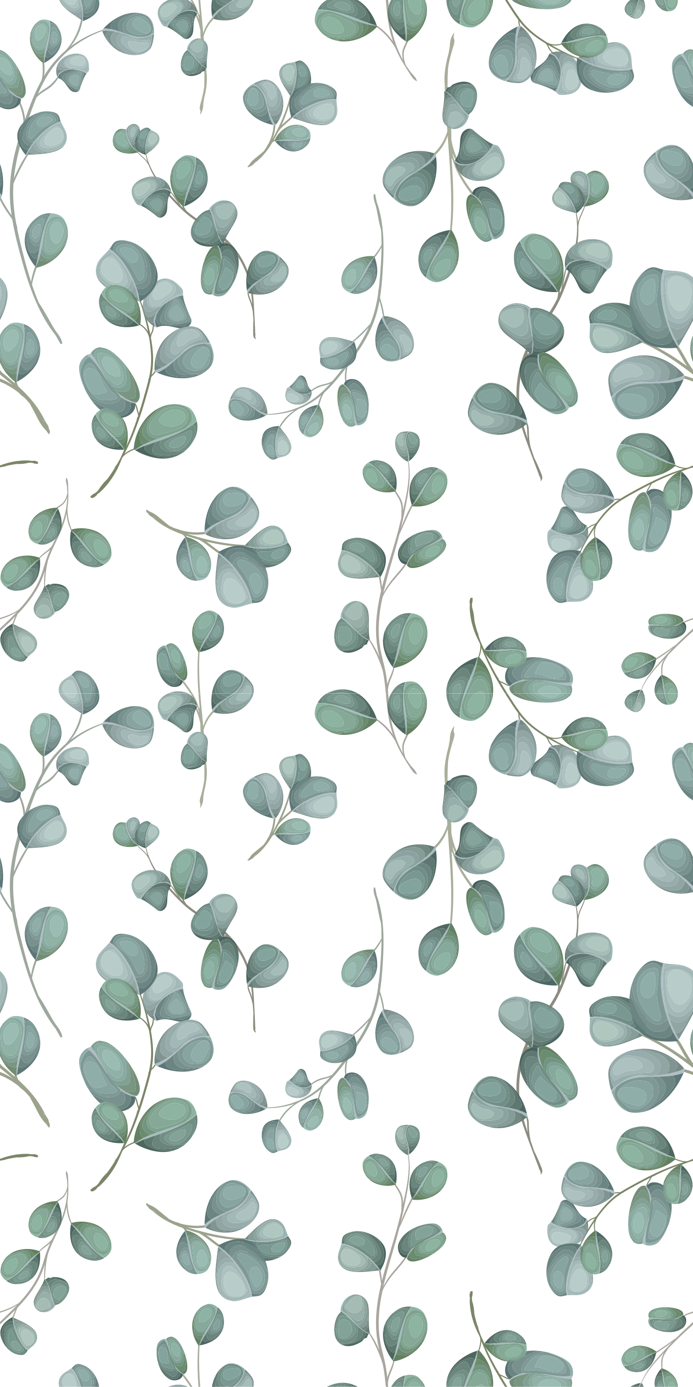 Çiçekler ve bitkiler pvc halı eucalyptus yeşil tasarım - TenStickers