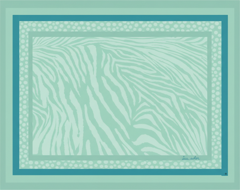 Oturma odası pvc halı mint zebra desenli - TenStickers