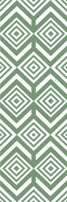 Geometrik pvc halı yeşil romboid desenli - TenStickers