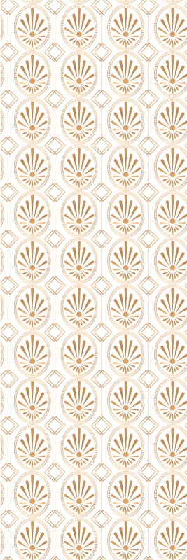 Geometrik pvc halı modern sanat beyaz altın desen - TenStickers