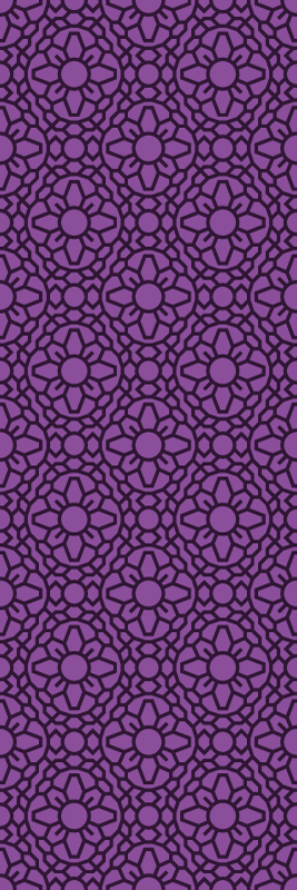 Geometrik pvc halı mor daire çiçekleri - TenStickers