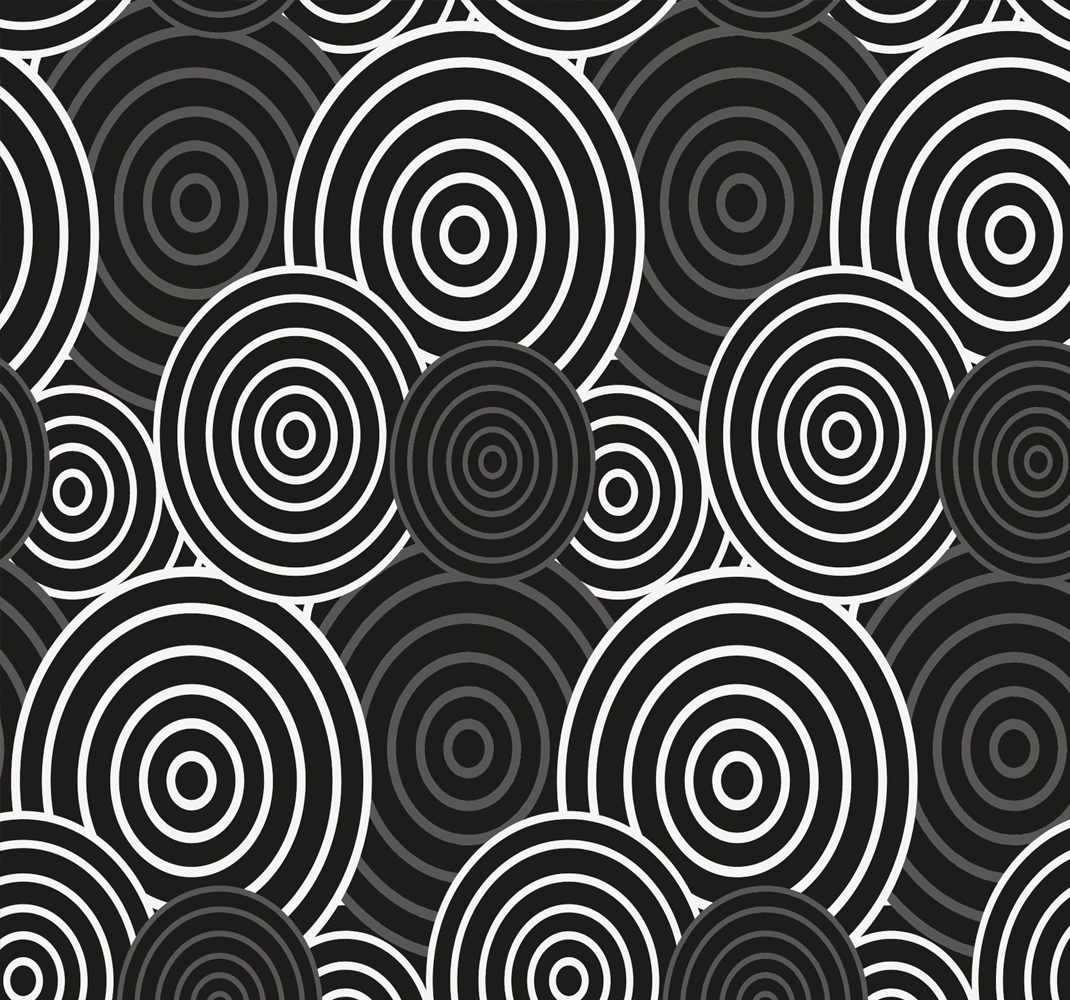 Geometrik pvc halı siyah daireli arka planlı - TenStickers