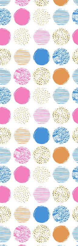 Geometrik pvc halı renkli nokta deseni - TenStickers
