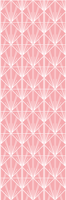 Geometrik pvc halı modern sanat pembe beyaz desen - TenStickers