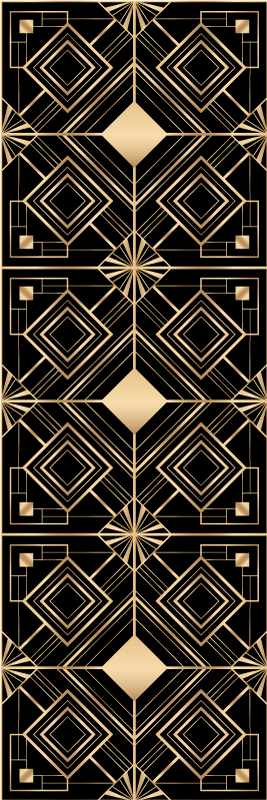 Geometrik pvc halı modern sanat siyah altın desenli - TenStickers