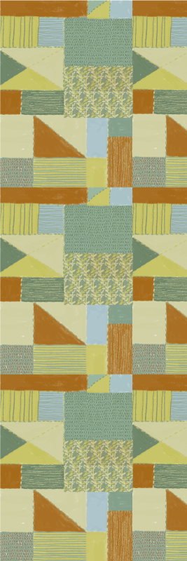 Geometrik pvc halı renkli Üçgen patchwork tasarım - TenStickers
