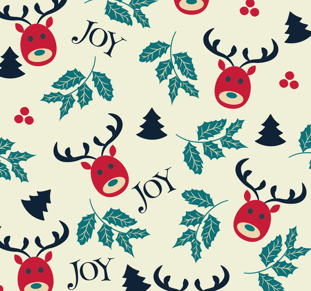 Noel pvc halı neşe ve ren geyiği - TenStickers