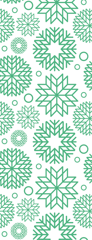 Noel pvc halı yeşil kar taneleri üç farklı şekil - TenStickers