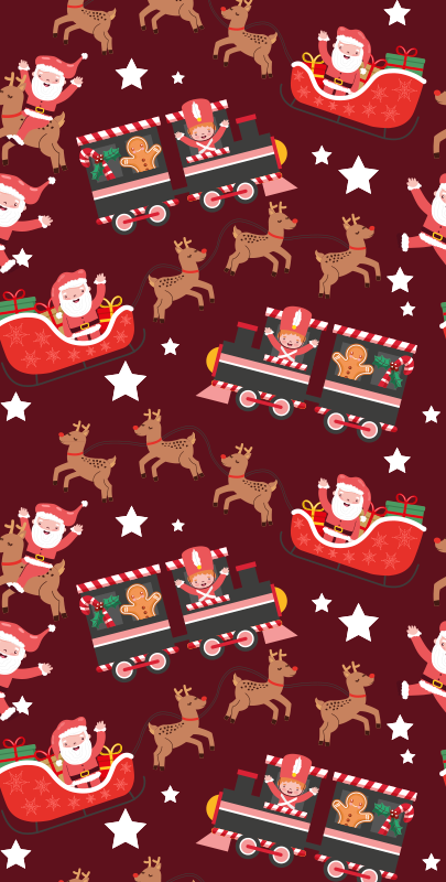Noel pvc halı - noel baba kızaklı - TenStickers
