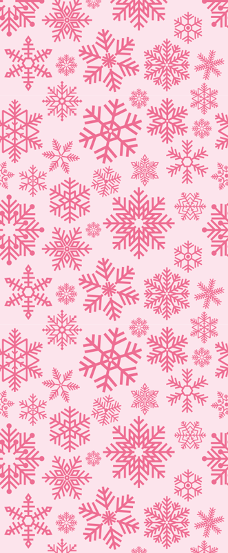 Noel pvc halı pembe kar tanesi deseni - TenStickers