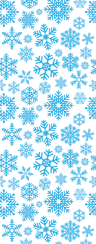 Noel pvc halı mavi kar taneleri farklı şekillerde - TenStickers