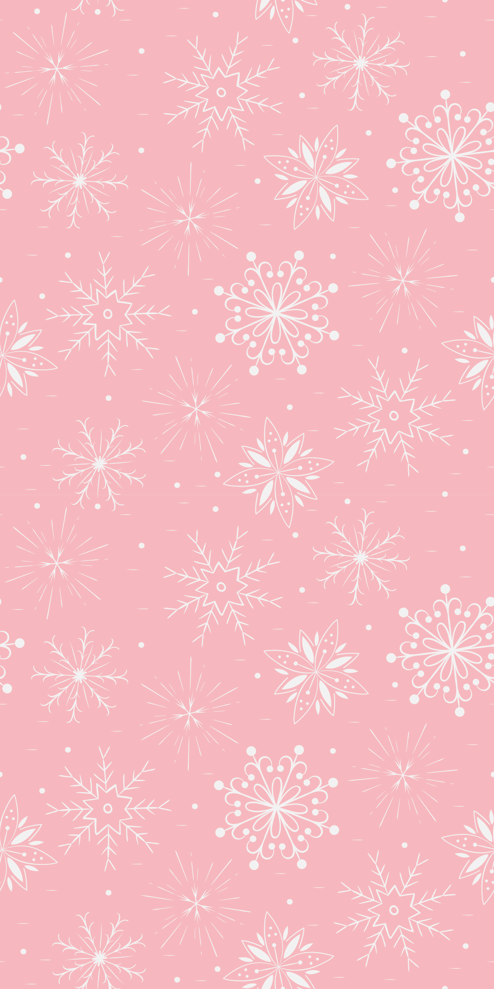 Noel pvc halı pembe zemin üzerinde beyaz kar taneleri - TenStickers