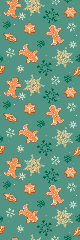 Noel pvc halı zencefilli kurabiye deseni - TenStickers