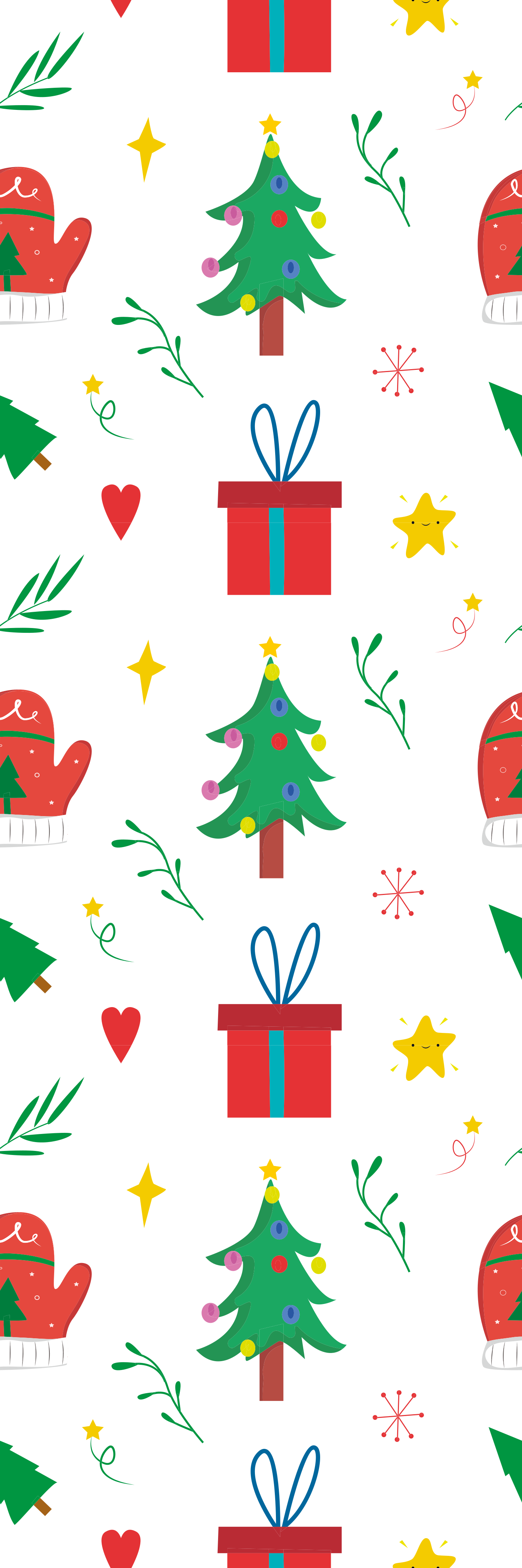 Noel pvc halı - renkli hediyeler ve eldivenler - TenStickers