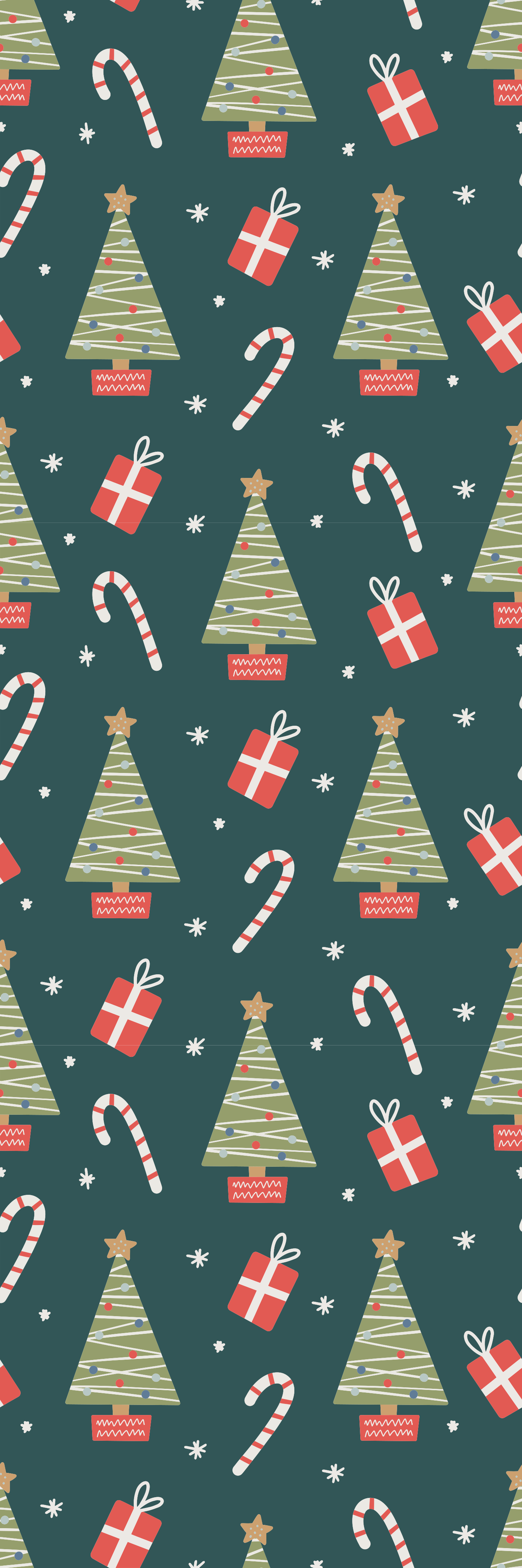 Noel pvc halı ağaçlar ve hediyelerle renkli desen - TenStickers