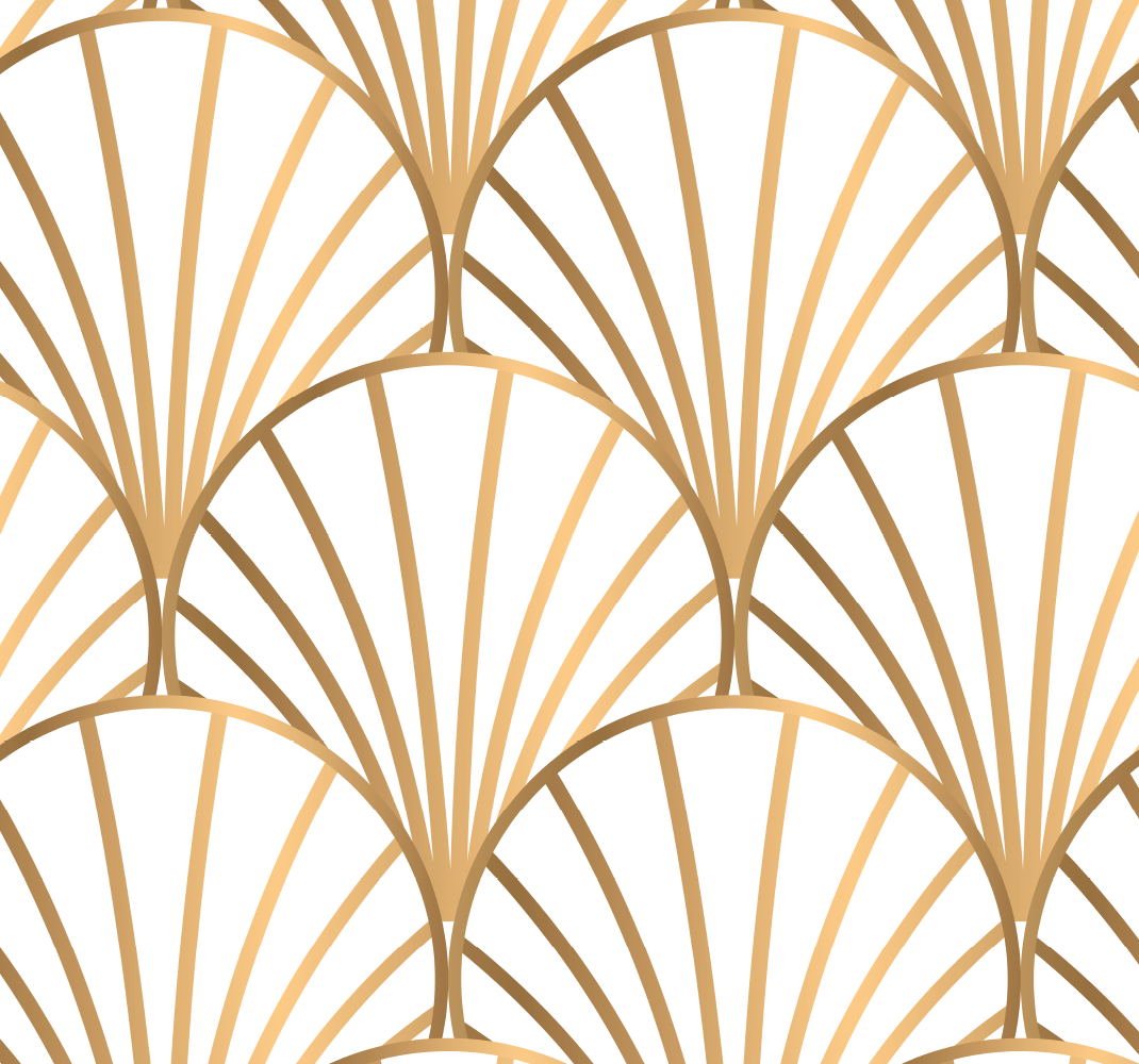 Yatak odası pvc halı art deco beyaz ve altın - TenStickers