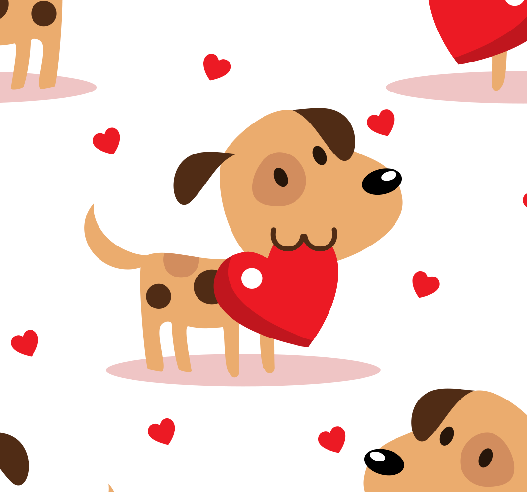 Yatak odası pvc halı kırmızı köpekler - TenStickers