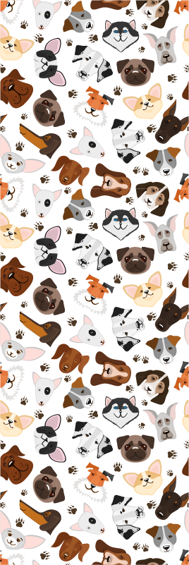 Yatak odası pvc halı köpek ırkları kafaları - TenStickers
