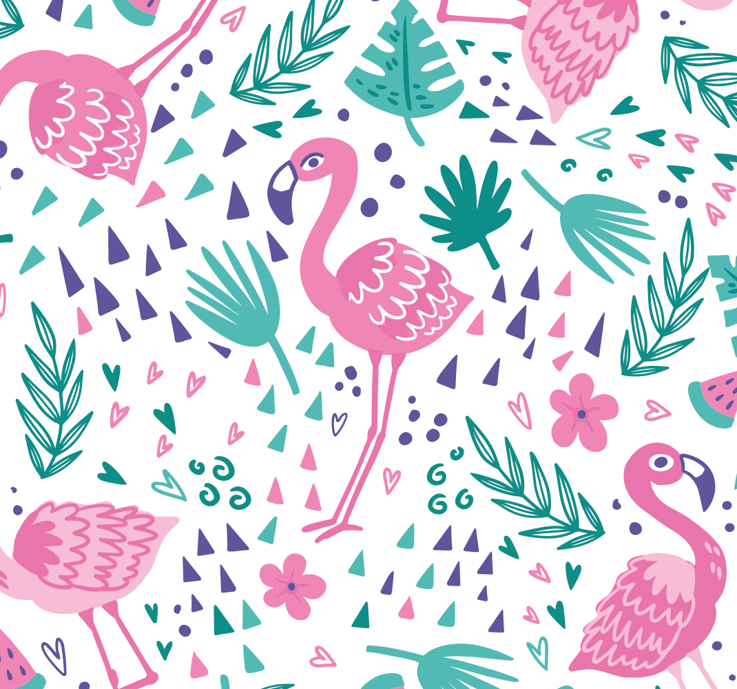 Yatak odası pvc halı flamingo deseni - TenStickers