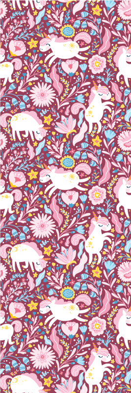 Yatak odası pvc halı güzel unicorn desenli - TenStickers