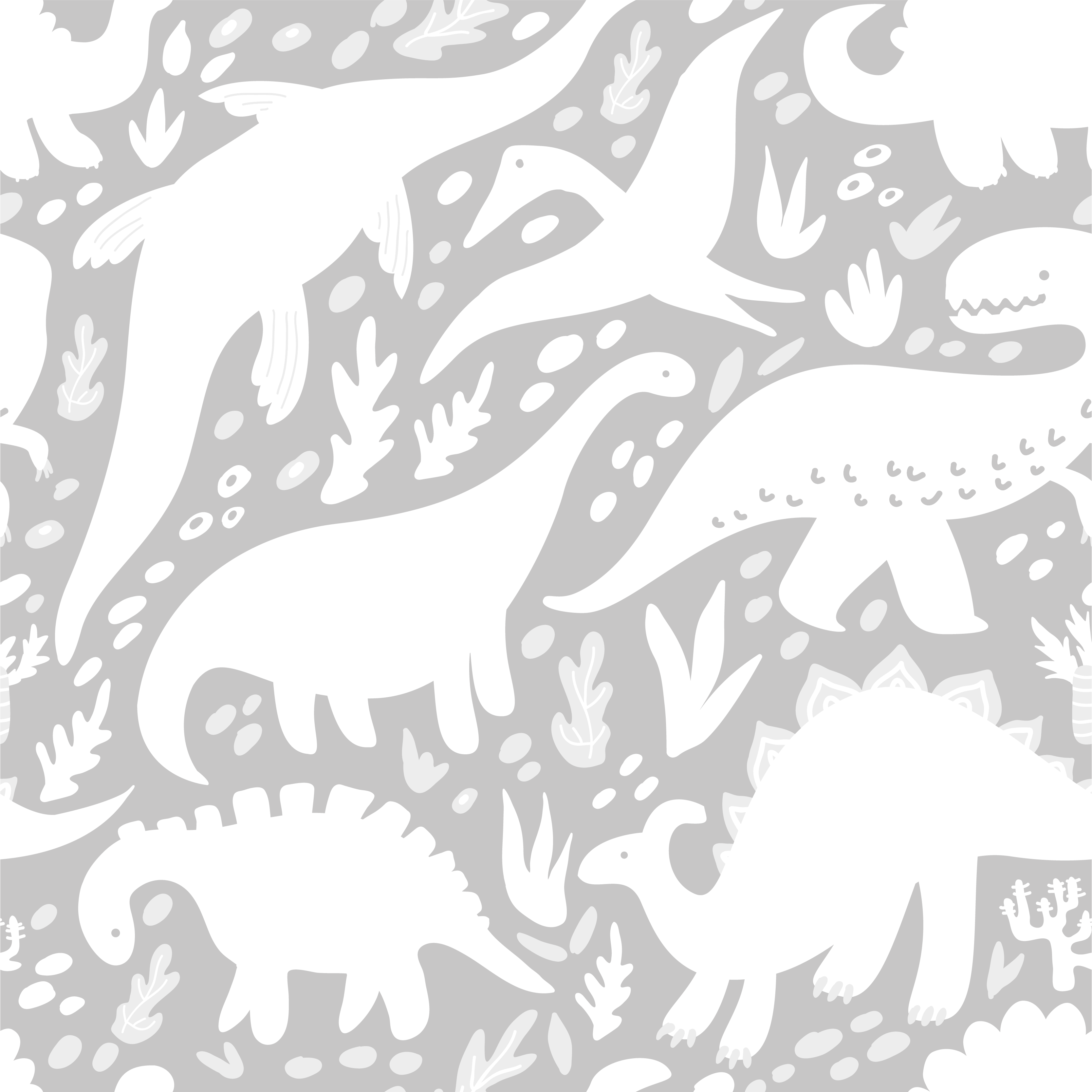 Yatak odası pvc halı dinozor beyaz deseni - TenStickers