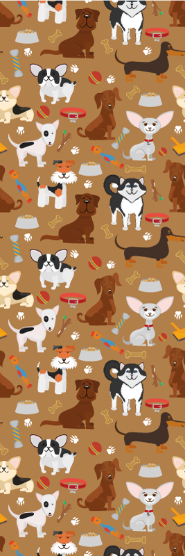 Yatak odası pvc halı sevimli köpek desenleriyle - TenStickers