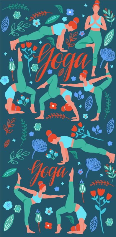 Yatak odası pvc halı - yoga yapan kadın - TenStickers