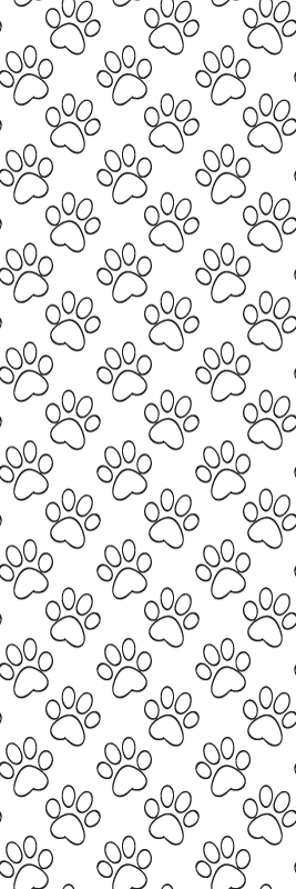 Yatak odası pvc halı kedi patisi desenli siyah beyaz - TenStickers