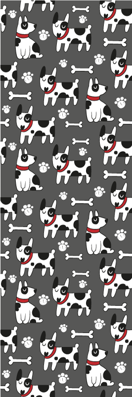 Yatak odası pvc halı siyah beyaz köpek - TenStickers