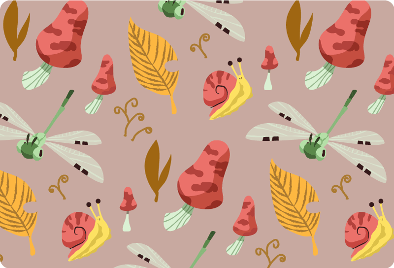 Doğa pvc halı sonbahar fauna ve flora deseni - TenStickers