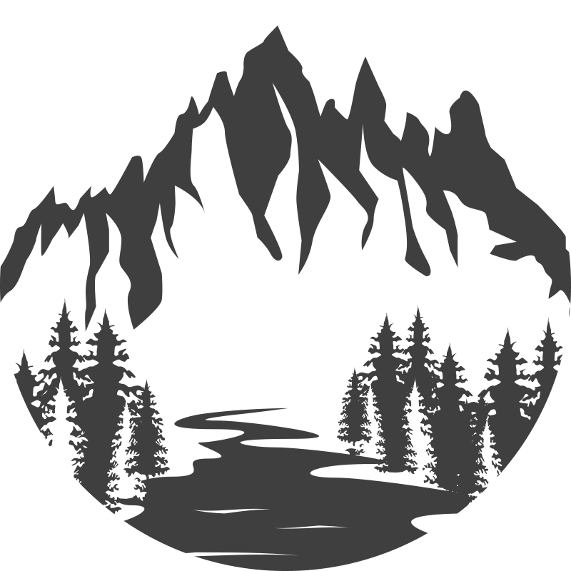 Doğa pvc halı dağ manzarası silueti - TenStickers