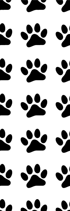 Yatak odası pvc halı - siyah beyaz köpek patisi izleri - TenStickers