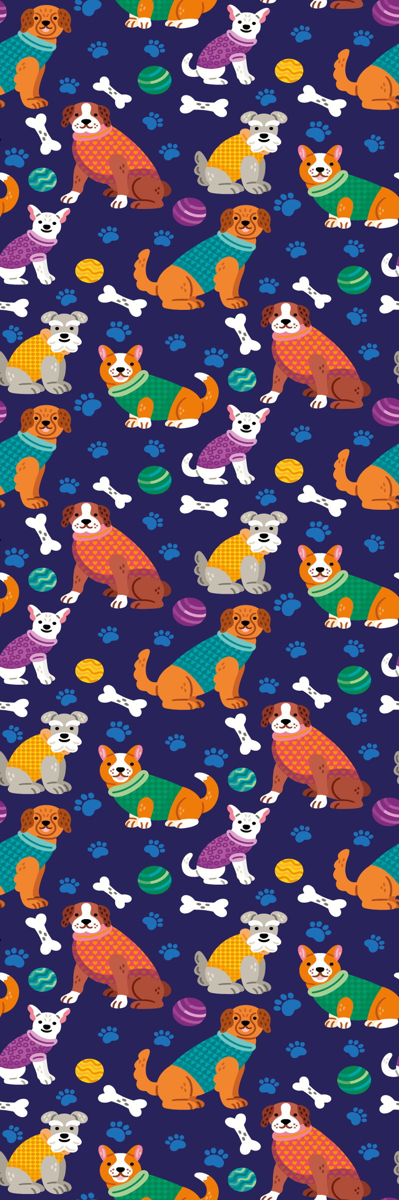 Yatak odası pvc halı - harika renkli köpek deseni - TenStickers