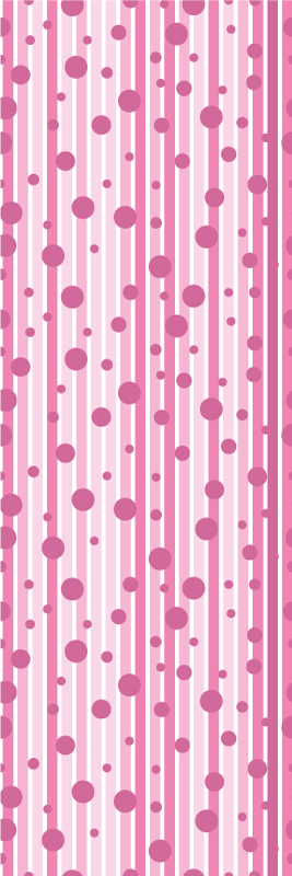 Yatak odası pvc halı dik pembe beyaz noktalı - TenStickers
