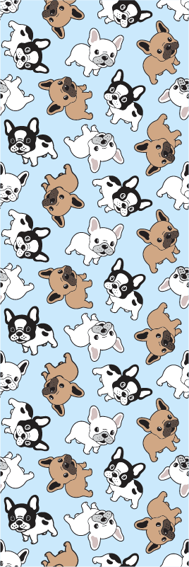 Yatak odası pvc halı fransız bulldog deseni - TenStickers