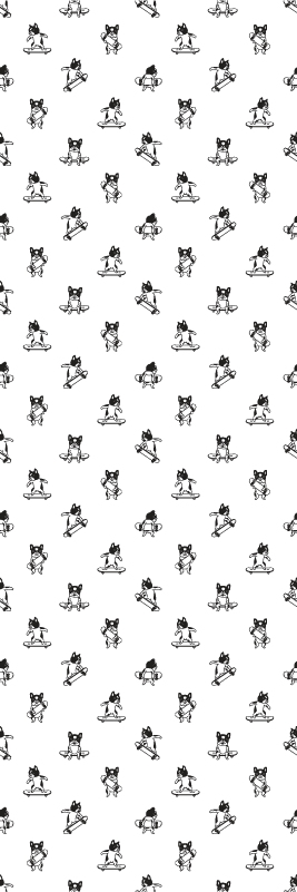 Yatak odası pvc halı kaykayda sevimli köpek - TenStickers