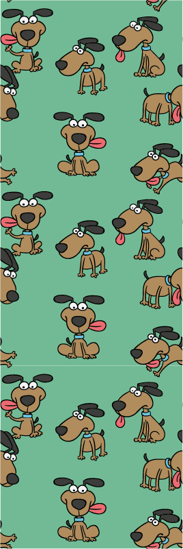 Yatak odası pvc halı komik köpek çizgi film tarzı - TenStickers