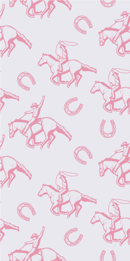 Yatak odası pvc halı pembe kovboy at deseni - TenStickers