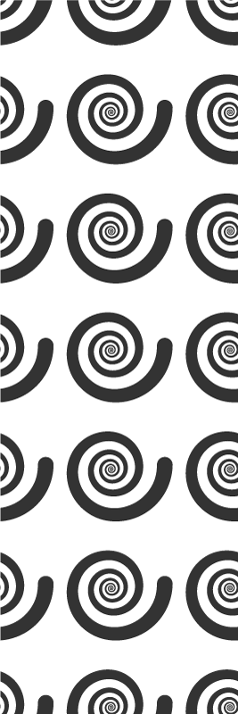 Yatak odası pvc halı siyah beyaz hipnotik retro spiral - TenStickers
