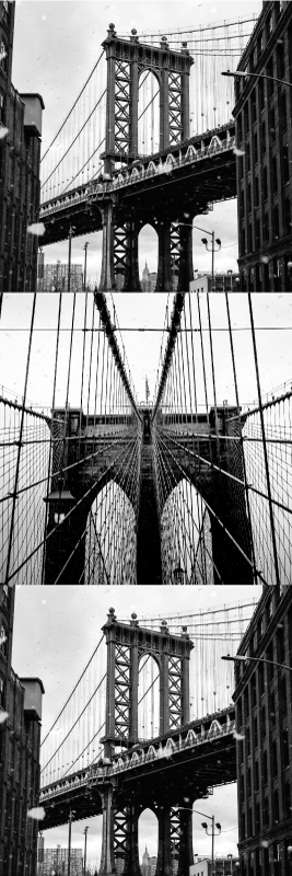 Yatak odası pvc halı brooklyn köprüsü kolajı - TenStickers