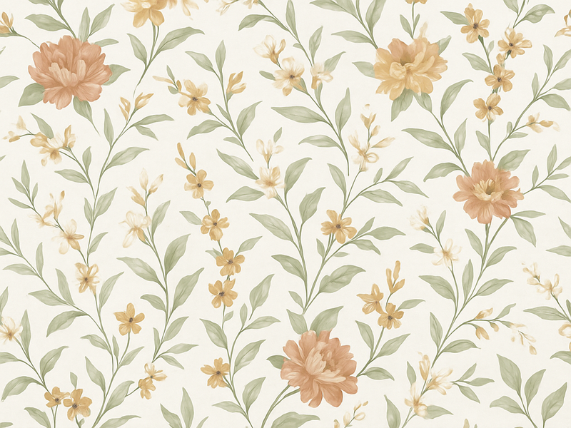 Yatak odası pvc halı asya Çiçeği - TenStickers