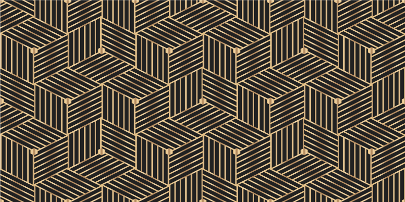 Geometrik pvc halı - altın geometrik dekoratif desen - TenStickers