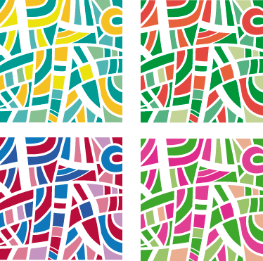 Geometrik pvc halı çok renkli karo - TenStickers