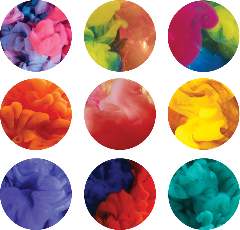 Geometrik pvc halı renkli duman çıkartma seti - TenStickers