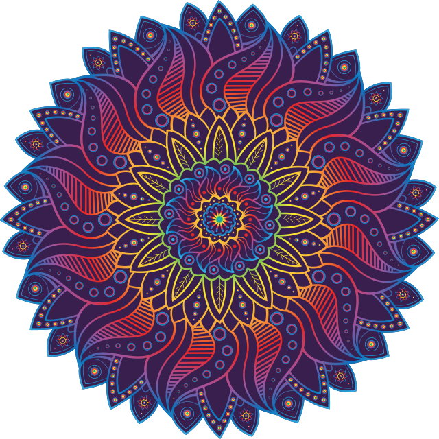 Geometrik pvc halı - gökkuşağı mandalası - TenStickers
