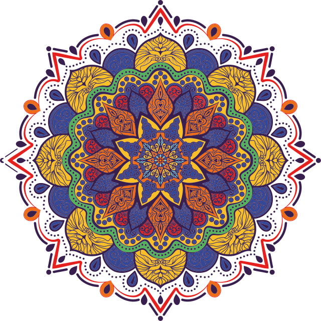 Geometrik pvc halı renkli Çiçek mandala - TenStickers