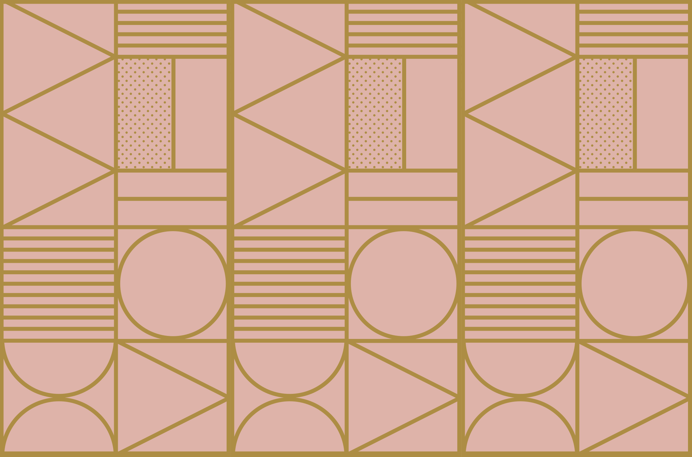 Geometrik pvc halı altın ve pembe bloklar - TenStickers