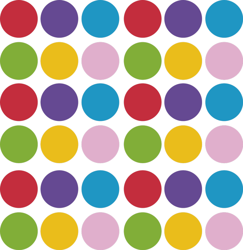 Geometrik pvc halı renkli daire deseni - TenStickers